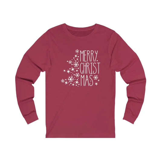 Merry Christmas Tree Unisex Jersey Long Sleeve Tee Printify