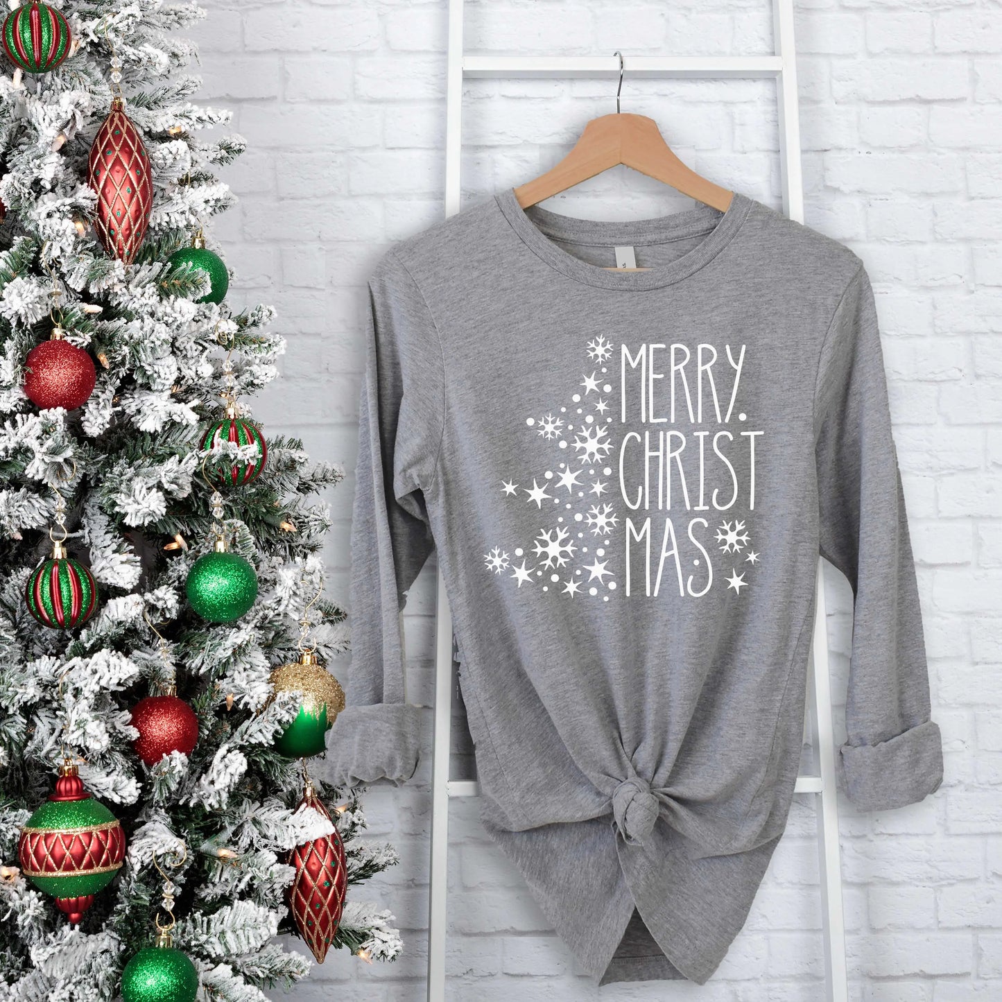 Merry Christmas Tree Unisex Jersey Long Sleeve Tee, Christian Gift, Christmas Tshirt Printify