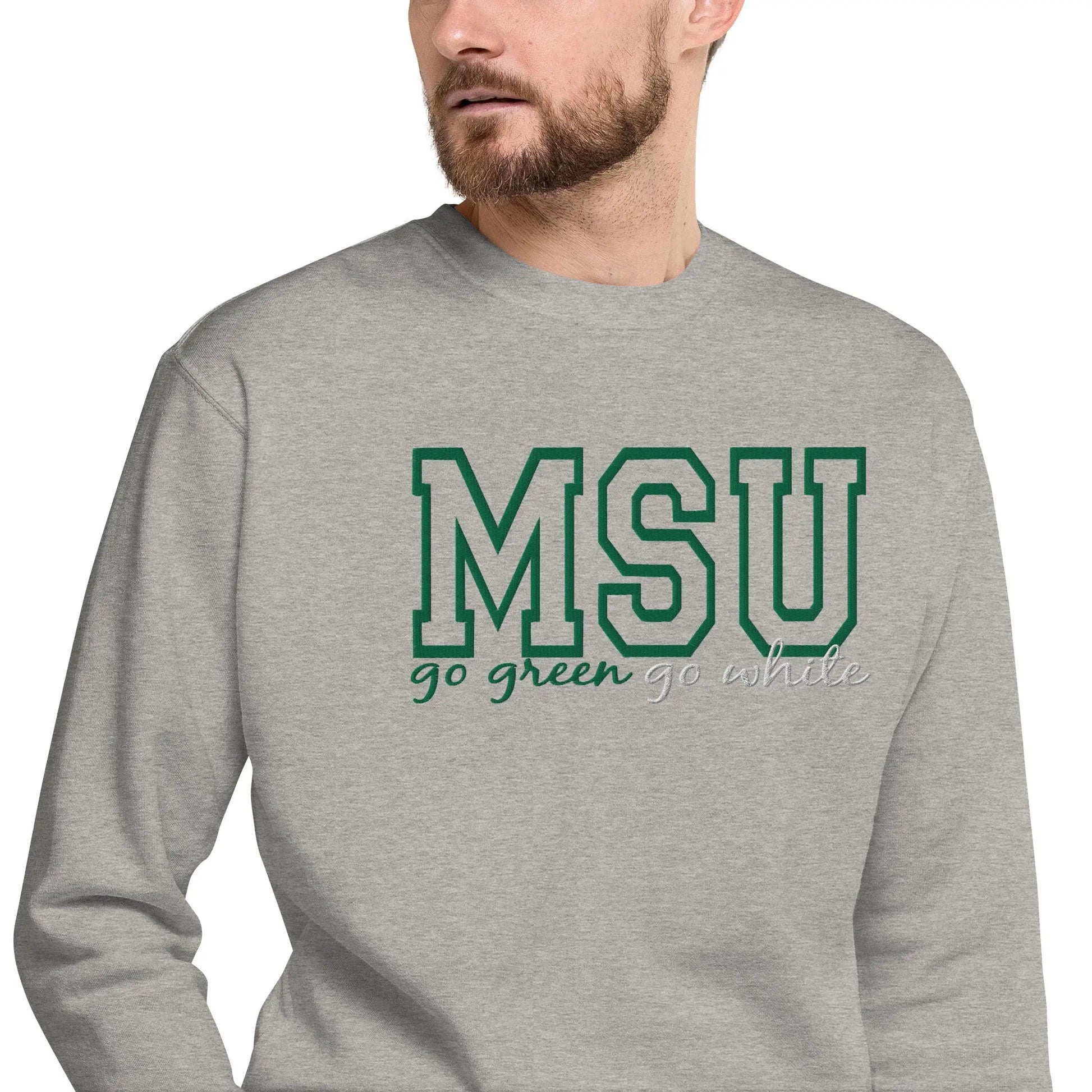 Michigan State University go green go white Unisex Premium Sweatshirt Amazing Faith Designs