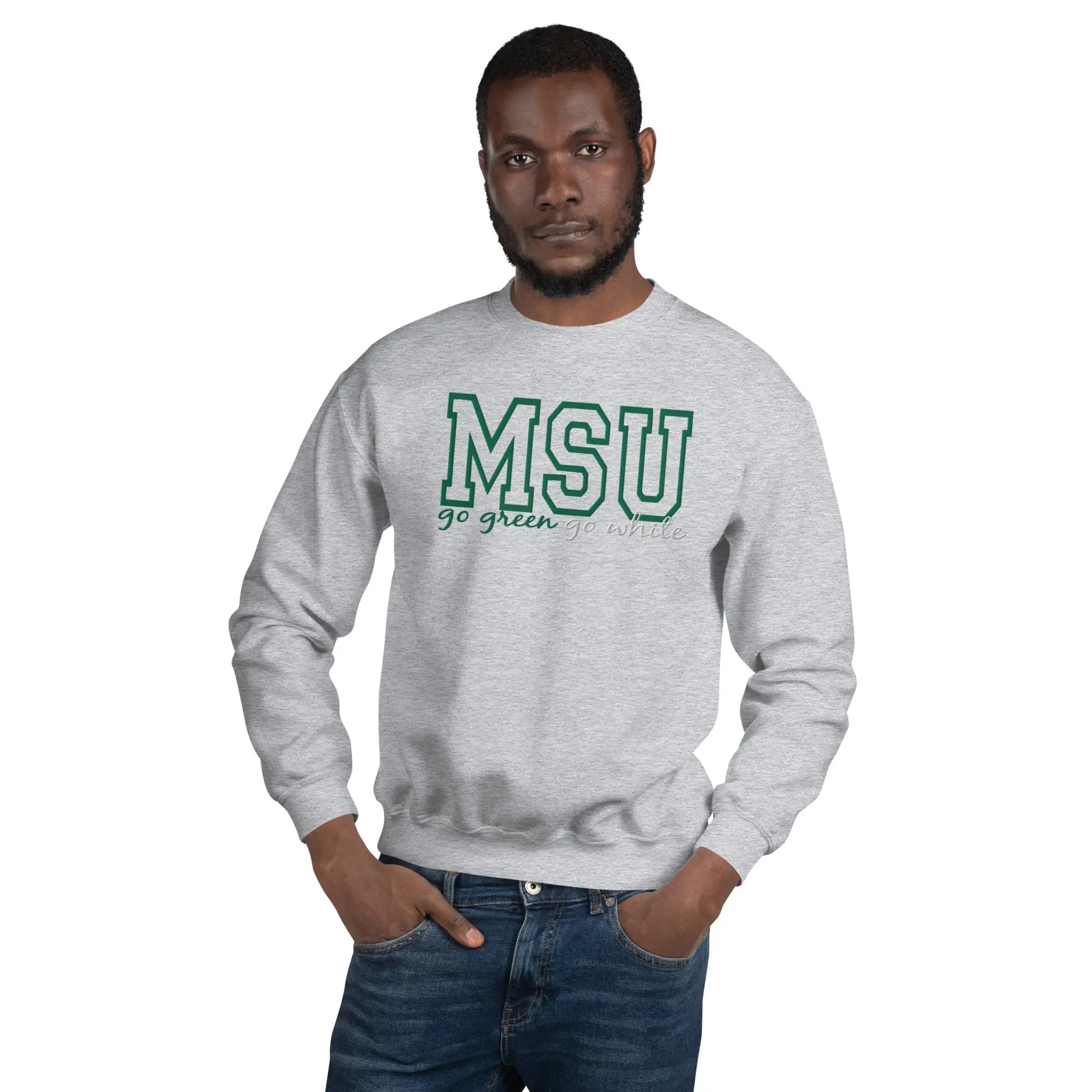 Michigan State University go green go white Unisex College Sweatshirt