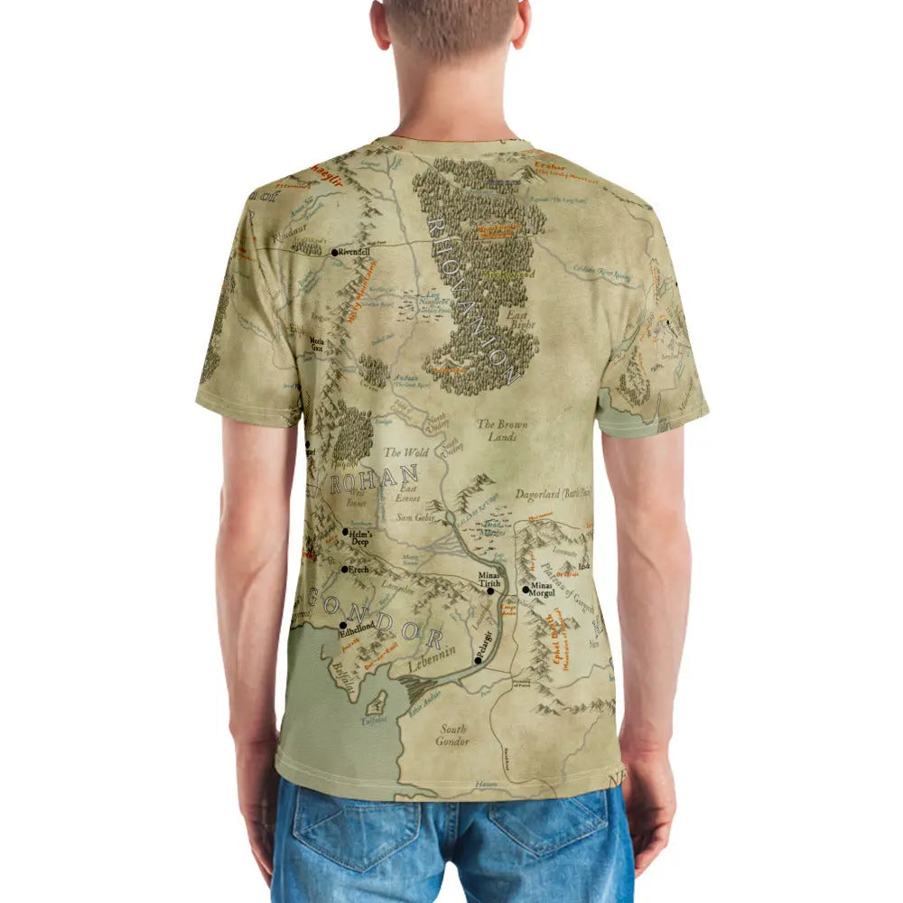 Middle Earth Map Men's t-shirt, Lord of the Rings Map Tshirt Amazing Faith Designs