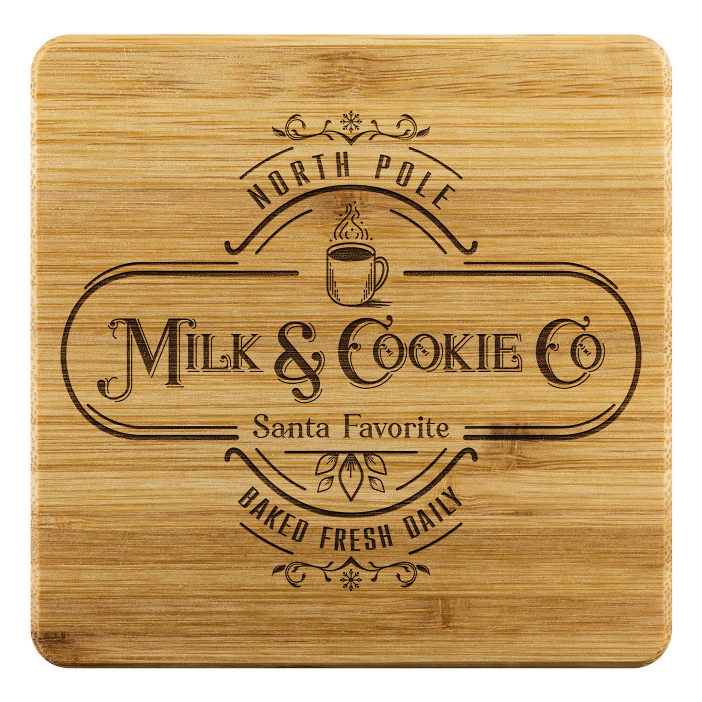 Milk and Cookie Co Christmas Bamboo Coasters - Set of 4 teelaunch
