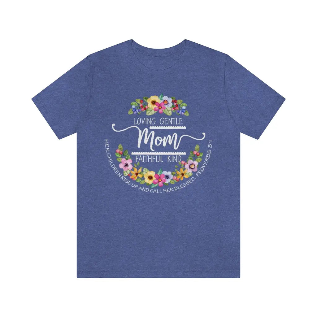 Mom Floral Scripture Jersey Short Sleeve Tee Printify