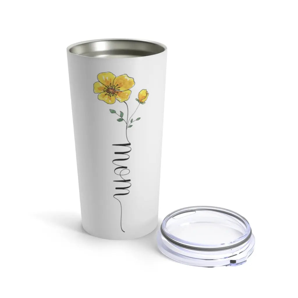 Mom floral Tumbler 20oz - Yellow Wildflower Printify