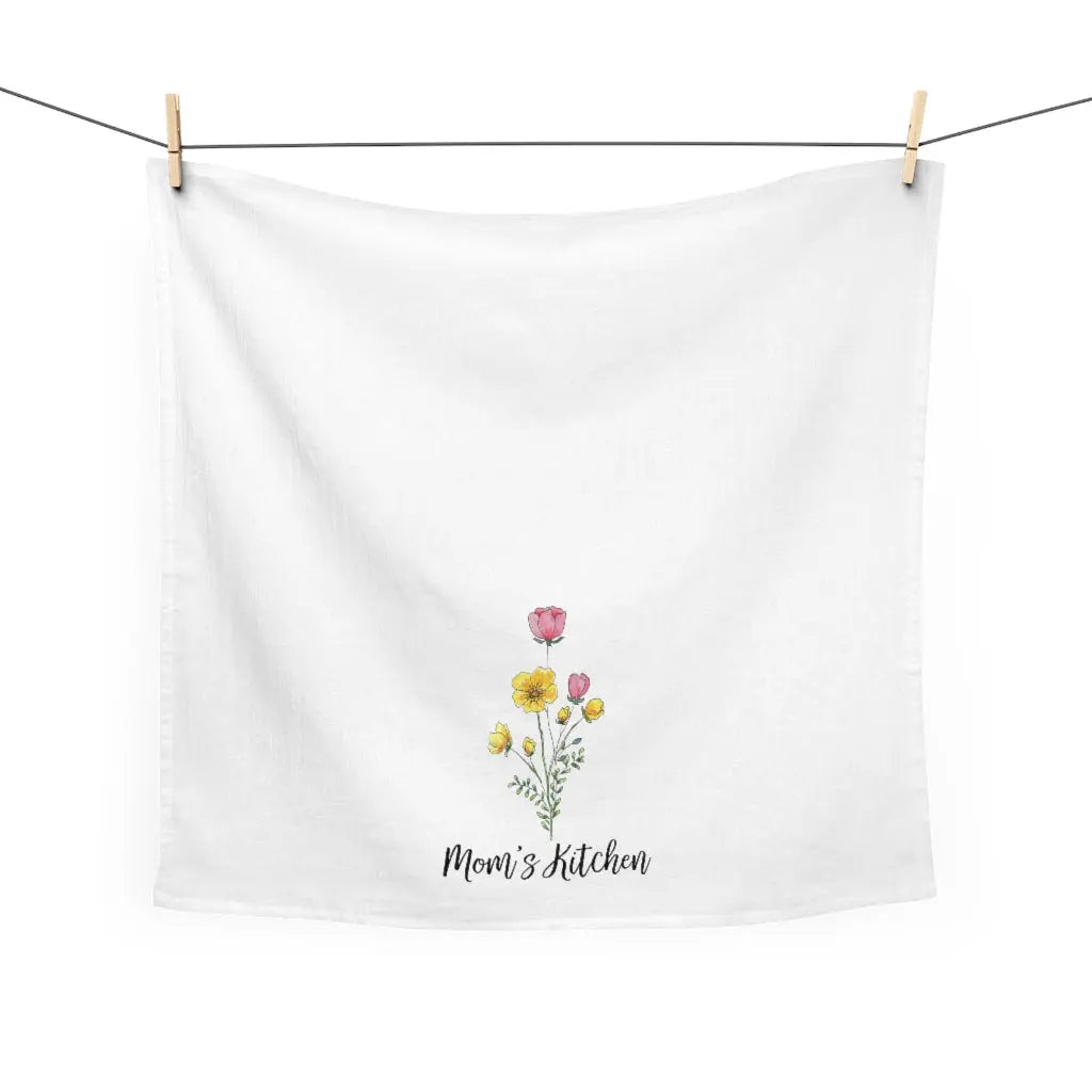 Mom's Kitchen Wildflowers Tea Towel - Personalized Printify