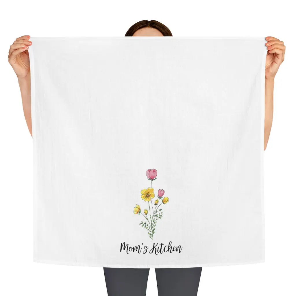 Mom's Kitchen Wildflowers Tea Towel - Personalized Printify