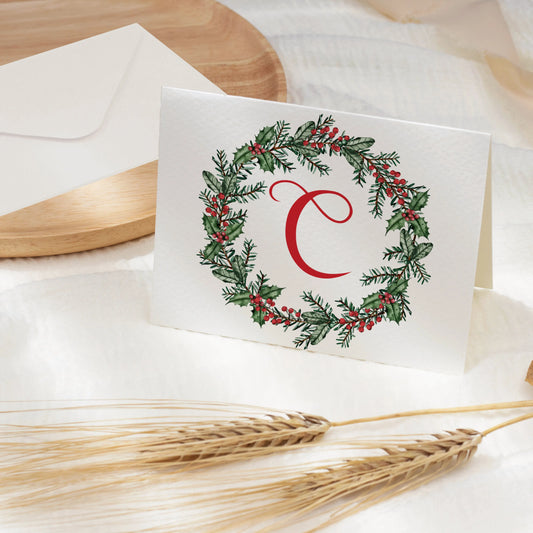 Monogram Christmas Thank You Cards Amazing Faith Designs