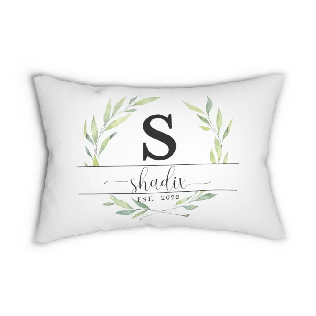 Monogram Name Personalized 14" x 20" Lumbar Pillow Printify