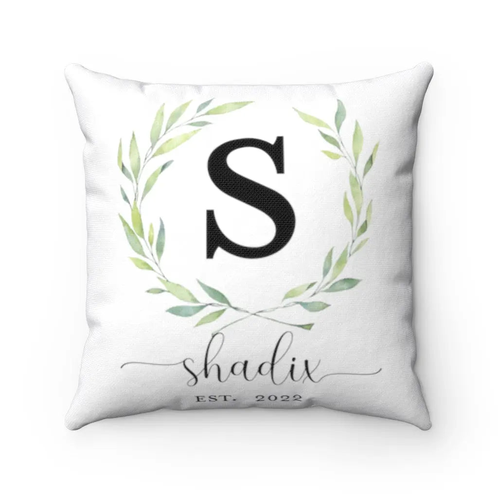 Monogram Name Personalized Spun Polyester Square Pillow Printify