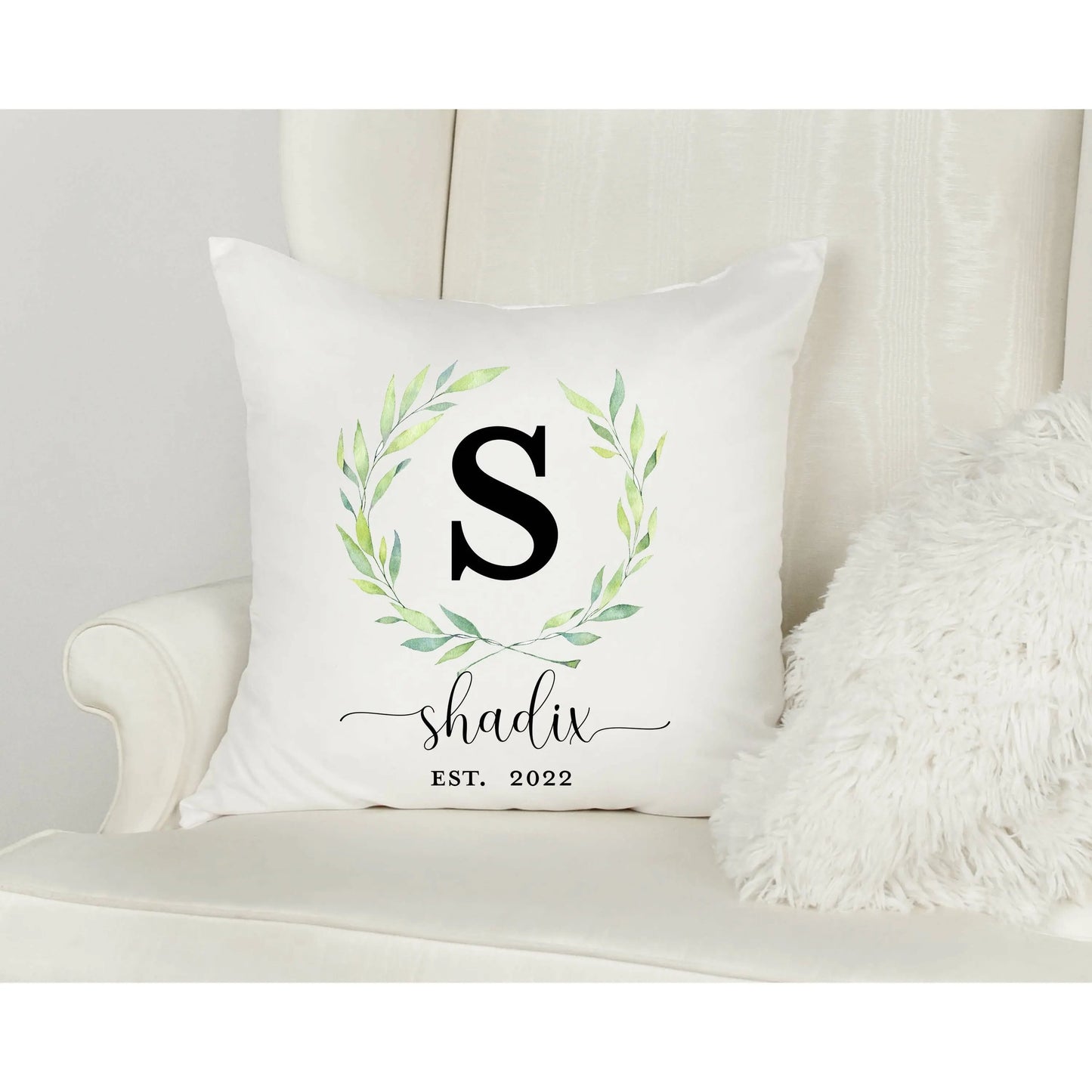 Monogram Name Personalized Spun Polyester Square Pillow Printify