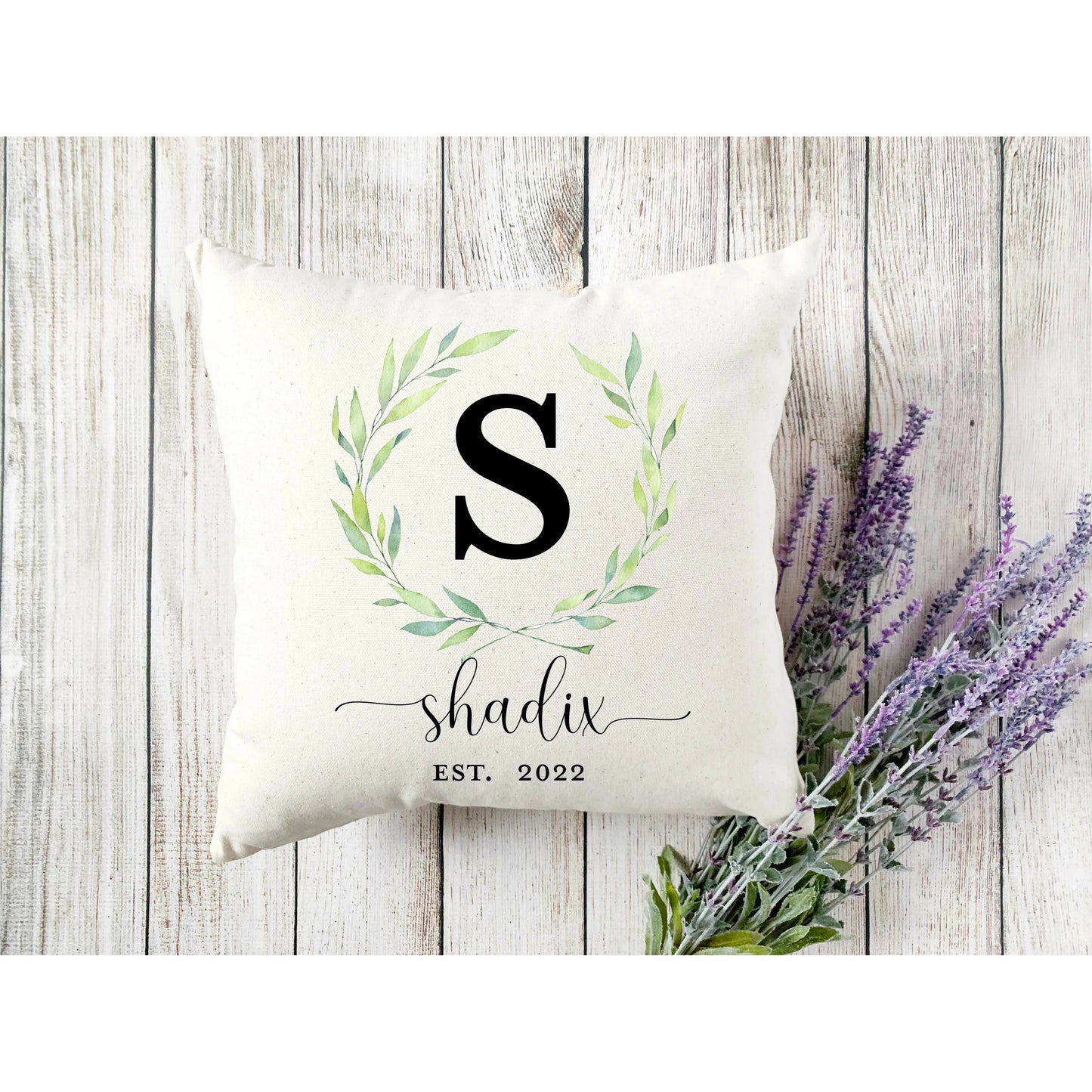 Monogram Name Personalized Spun Polyester Square Pillow Printify