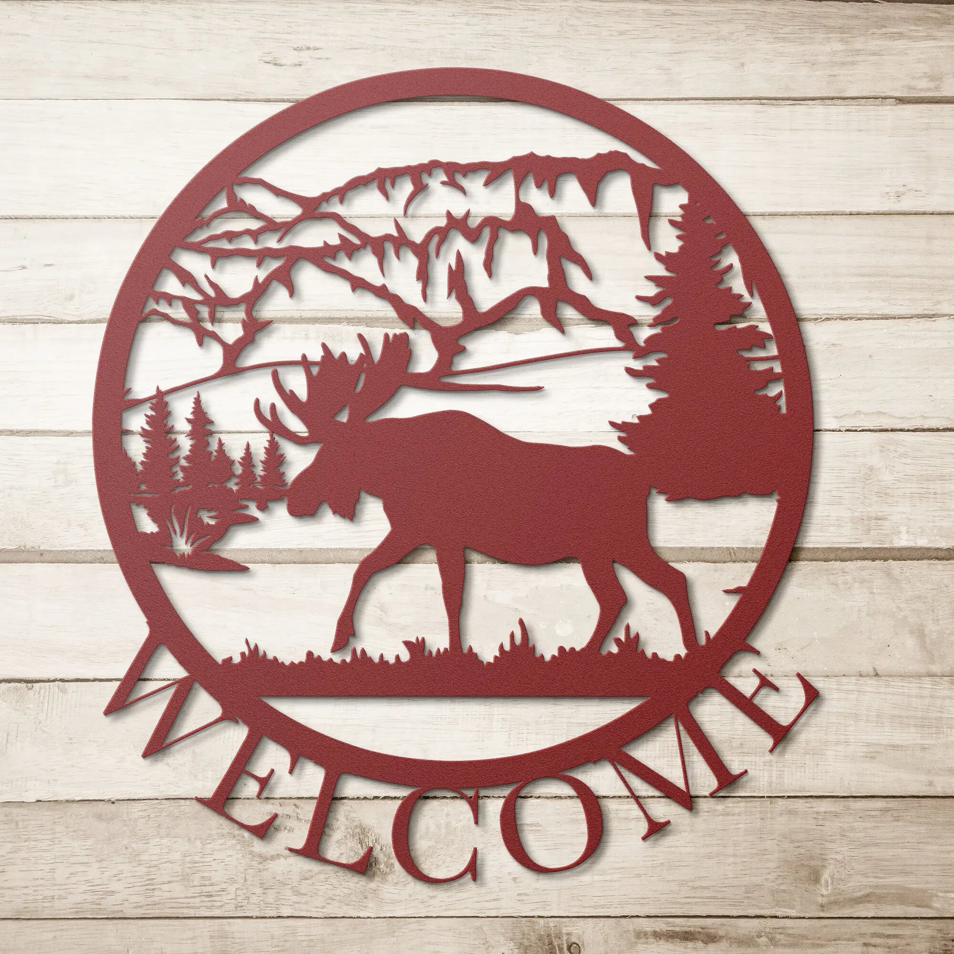 Moose Welcome Metal Sign, Moose Lover Gift, Metal Wall Art teelaunch