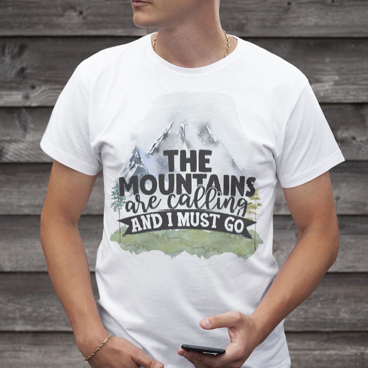 Mountains are Calling Unisex Jersey Short Sleeve Tee, Hiker, Adventurer, Nature Lover Gift Printify