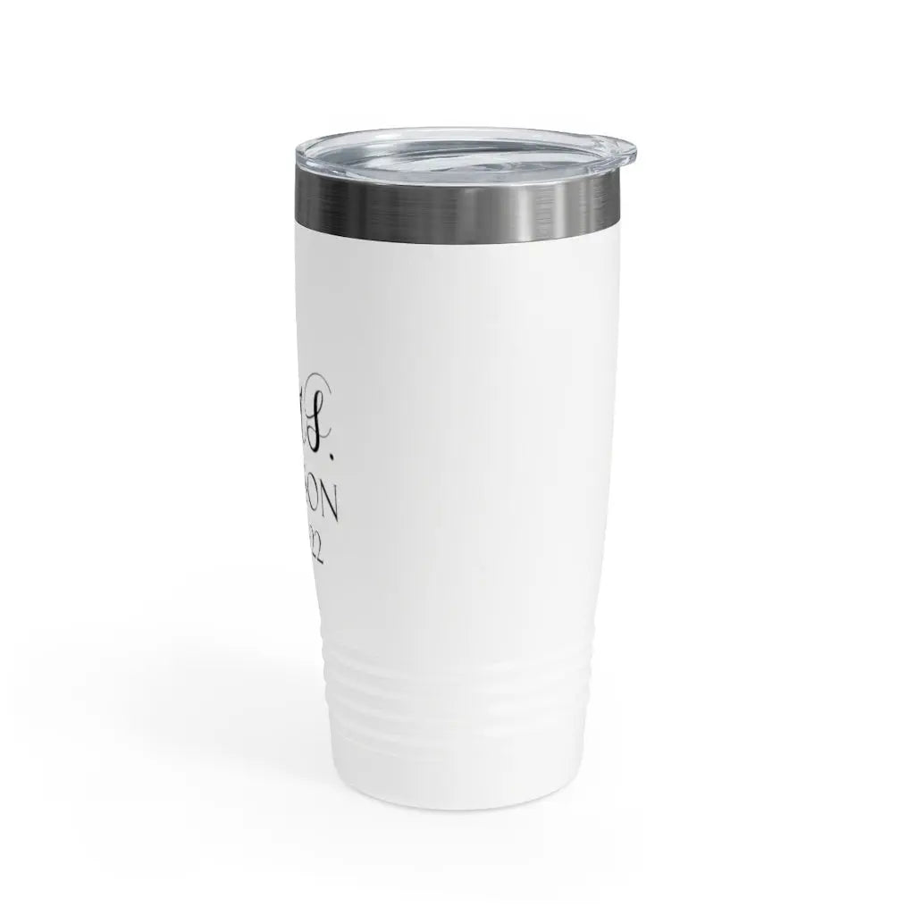 Mr and Mrs Bride Groom Ringneck Tumbler, 20oz Wedding Engagement Shower Gift Printify