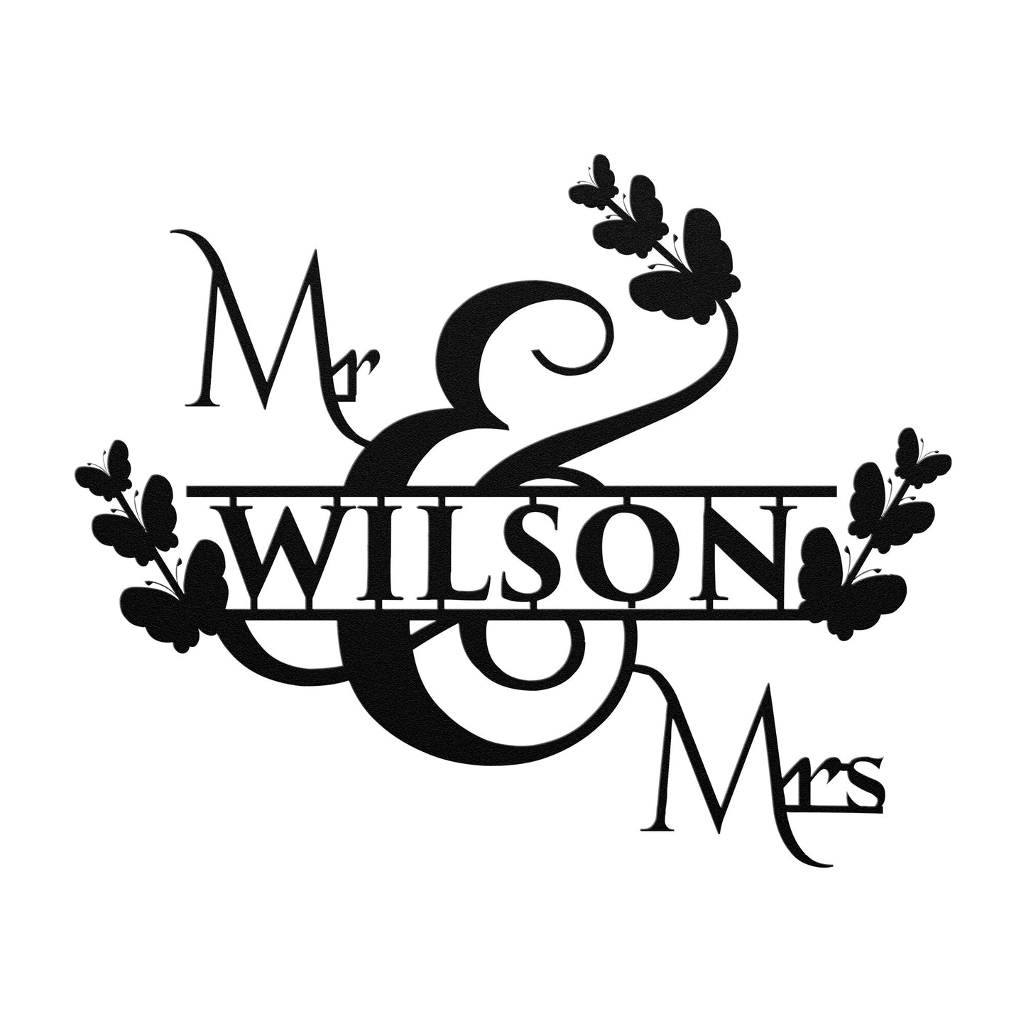 Mr and Mrs Wedding Name Metal Sign, Custom Metal Sign, Personalized Name Metal Sign - Amazing Faith Designs