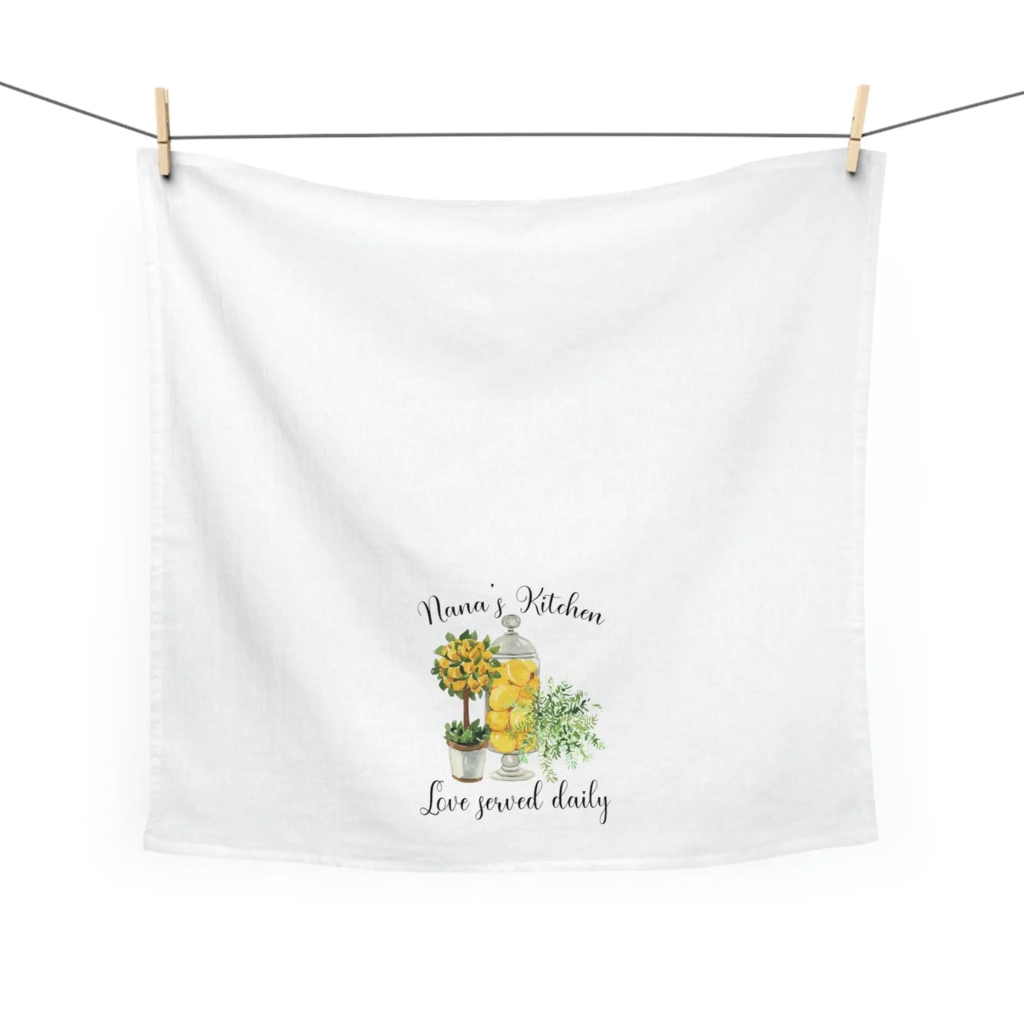 Nana's Kitchen Lemons Tea Towel, Grandma Kitchen Towel, Farmhouse Dish Towel, Cute Kitchen Towel, Gigi, Grammy, Mimi Printify