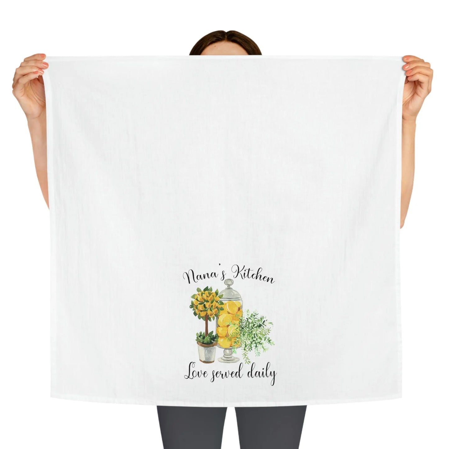 Nana's Kitchen Lemons Tea Towel, Grandma Kitchen Towel, Farmhouse Dish Towel, Cute Kitchen Towel, Gigi, Grammy, Mimi Printify