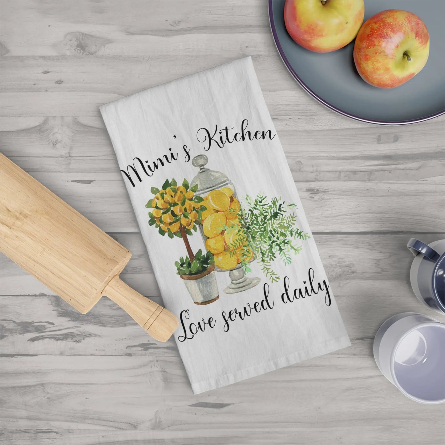 Nana's Kitchen Lemons Tea Towel, Grandma Kitchen Towel, Farmhouse Dish Towel, Cute Kitchen Towel, Gigi, Grammy, Mimi Printify