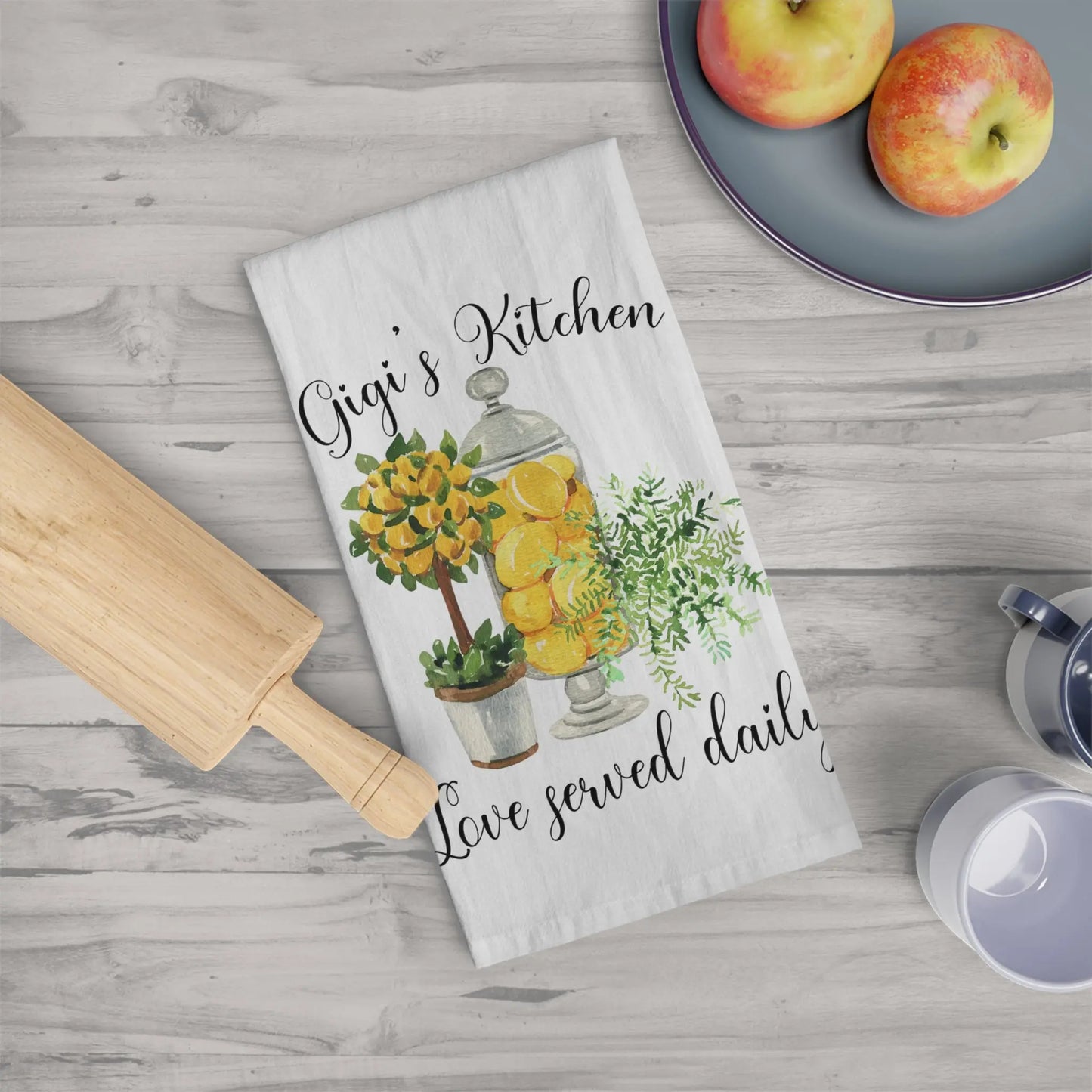 Nana's Kitchen Lemons Tea Towel, Grandma Kitchen Towel, Farmhouse Dish Towel, Cute Kitchen Towel, Gigi, Grammy, Mimi Printify