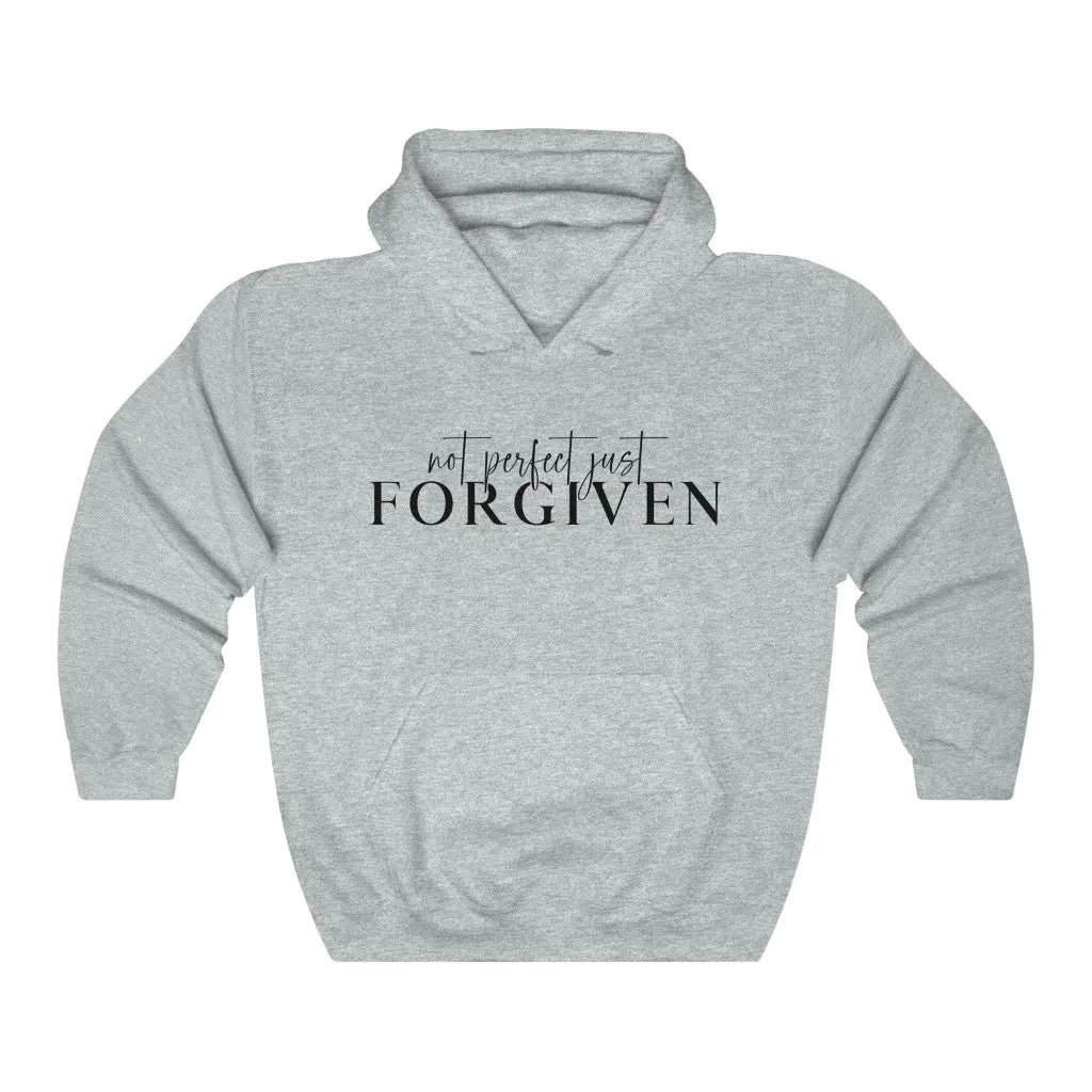 Not Perfect Just Forgiven Unisex Hoodie Sweatshirt, Scripture Shirts, Faith Based Clothing, Christian Tee, Worship Hoodie Printify