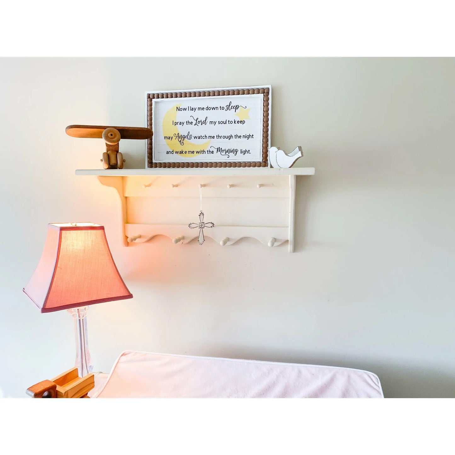 Now I Lay Me Down To Sleep Bedtime Prayer White Wood Nursery Decor | Wood Sign amazingfaithdesigns