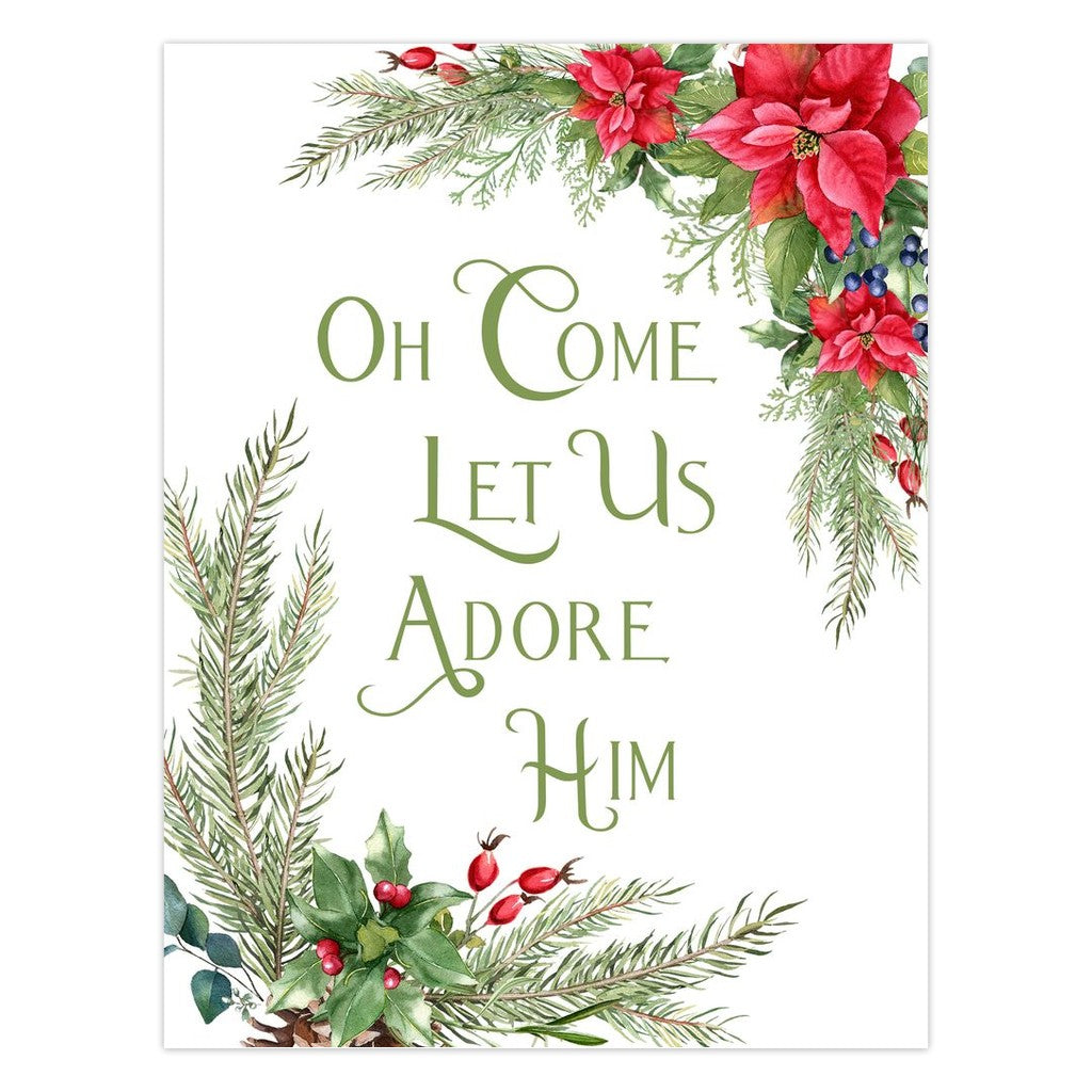 Oh Come Let Us Adore Him Christmas Cards Amazing Faith Designs