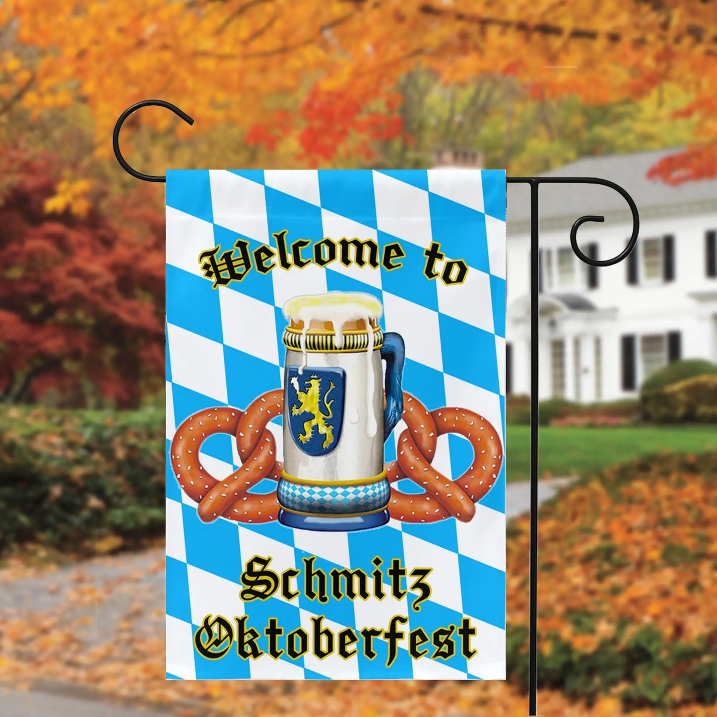 Oktoberfest Personalized Garden Yard Flag Amazing Faith Designs