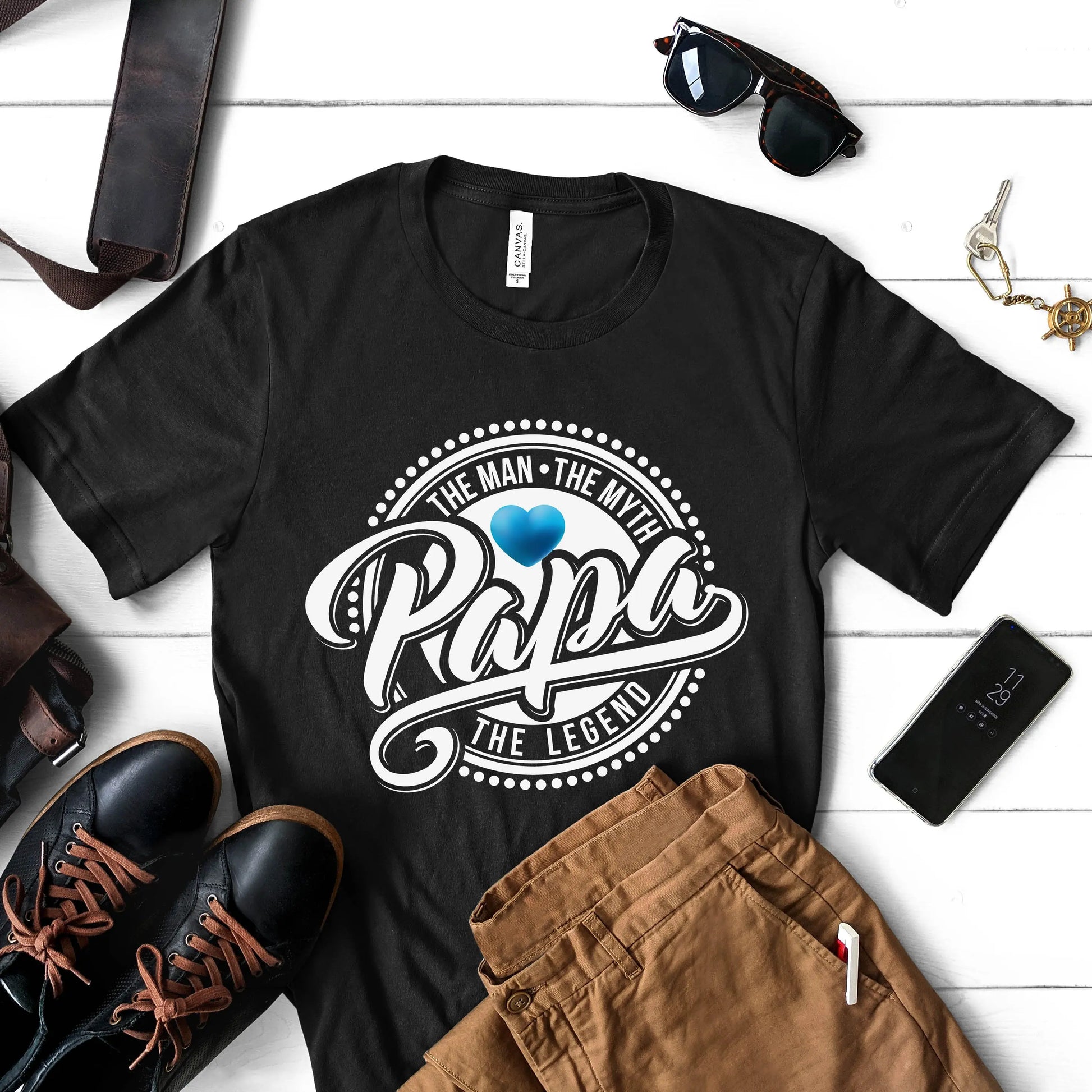 Papa the Man the Myth the Legend Men's T-shirt | Father's Day Gift | New Baby Gift Printify