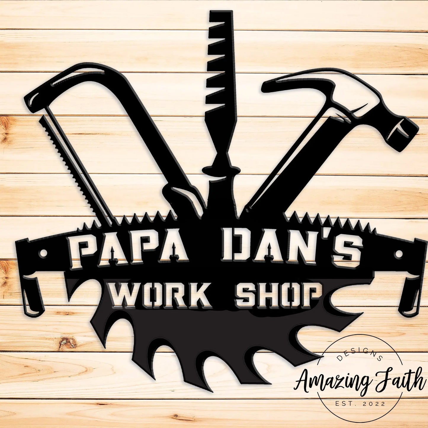 Papas Workshop Metal Sign, Fathers Day Gift, Garage Sign, Gift for Papa, Gift for Grandpa, Gift for Dad, Personalized Carpenter Sign, Woodworking Gift teelaunch