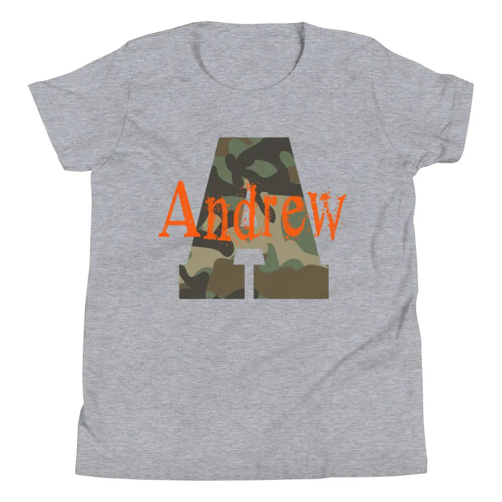 Personalized Camo Name Youth T-Shirt Amazing Faith Designs