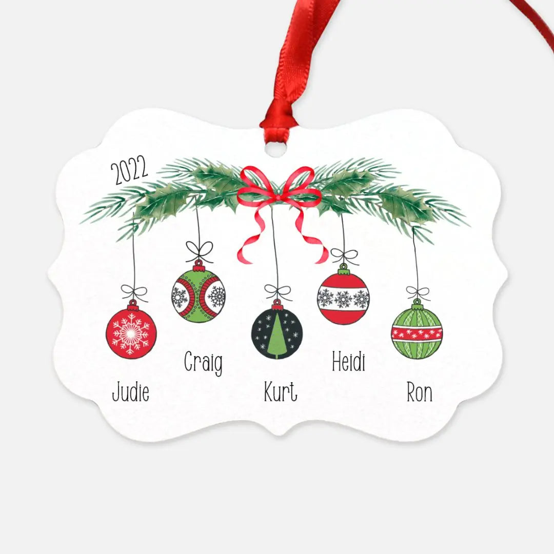 Personalized Family Names Ornament, Custom Christmas Keepsake Amazing Faith Designs