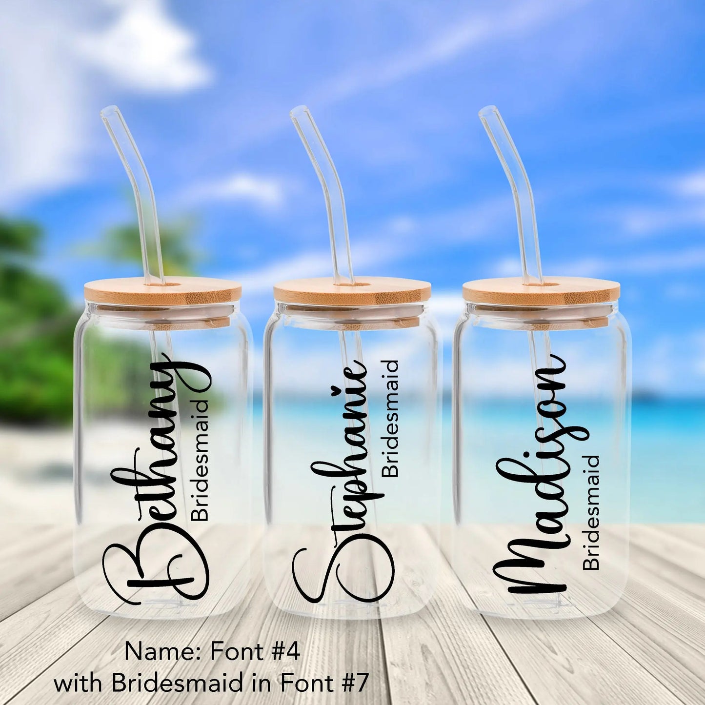 Personalized Glass Can | Coffee Glass | Iced Coffee Glass | Bridesmaids Gifts Amazing Faith Designs