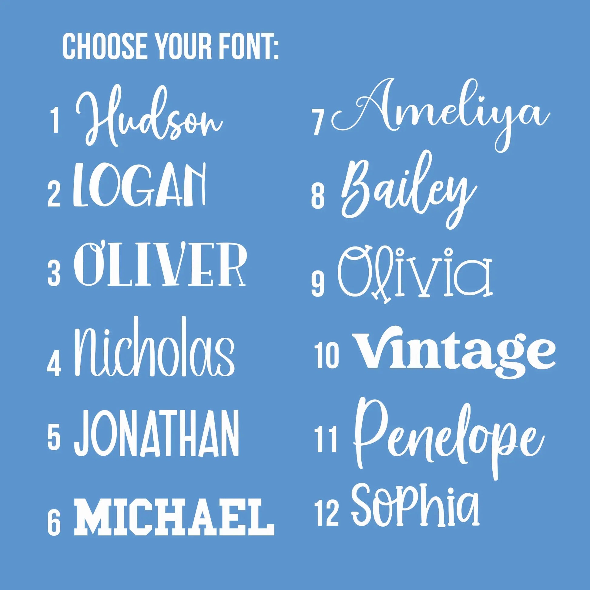 Personalized Name Decal - Permanent Outdoor Vinyl, You choose font Amazing Faith Designs