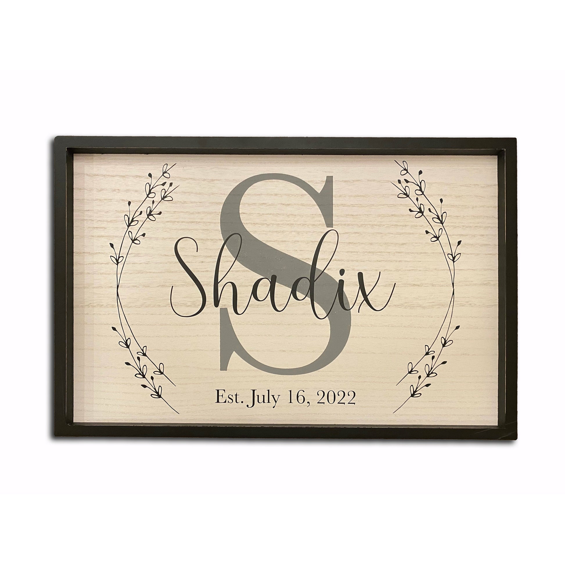 Wood Family Name Sign With Established Date (Framed) | Monogrammed Wood Sign | Personalized amazingfaithdesigns
