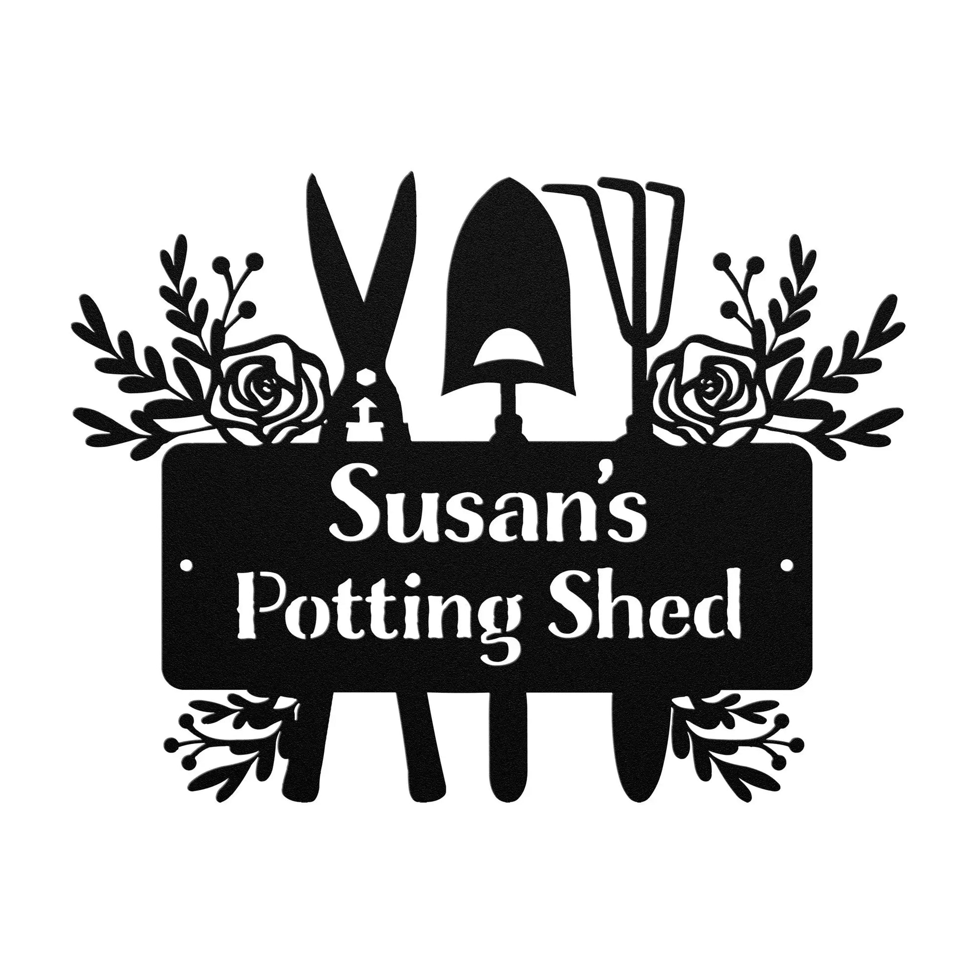 Potting shed Metal Sign | | Mimi, Nana, Grandma, Mama, Personalized Name Garden Sign teelaunch