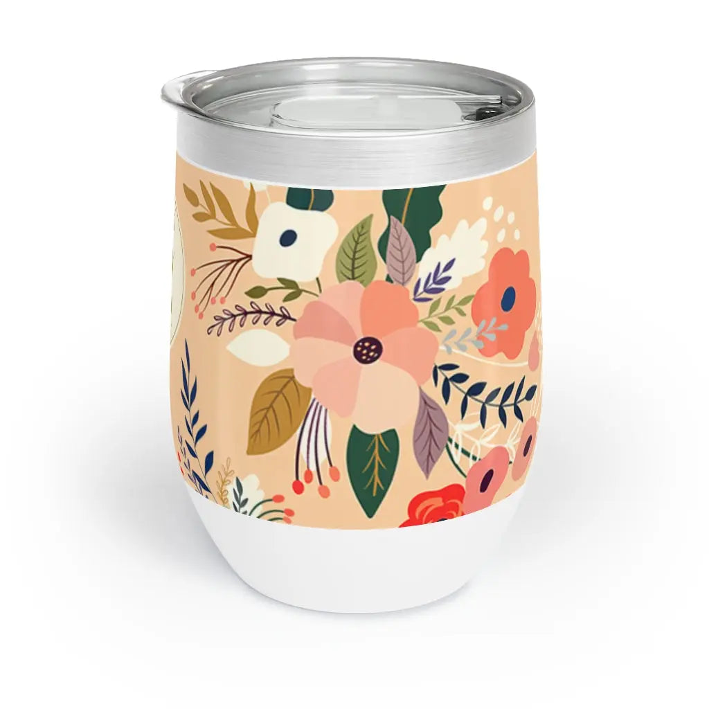 Pray Floral Scripture Chill Wine Tumbler 12 oz Printify