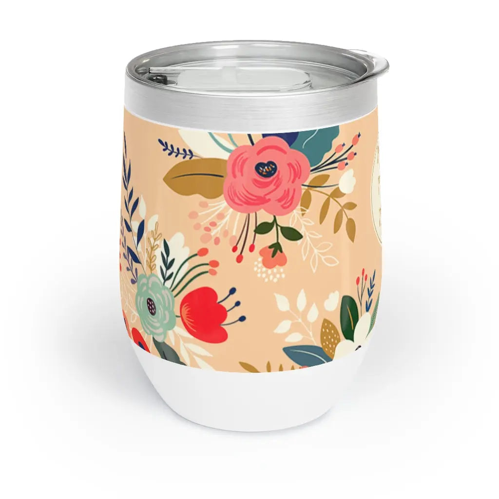 Pray Floral Scripture Chill Wine Tumbler 12 oz Printify