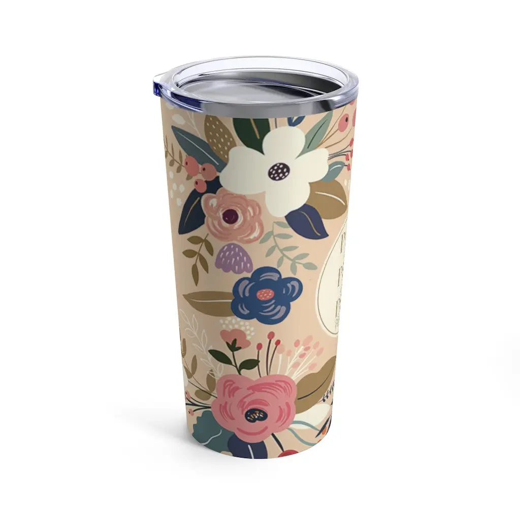 Pray Floral Scripture Tumbler 20oz Printify