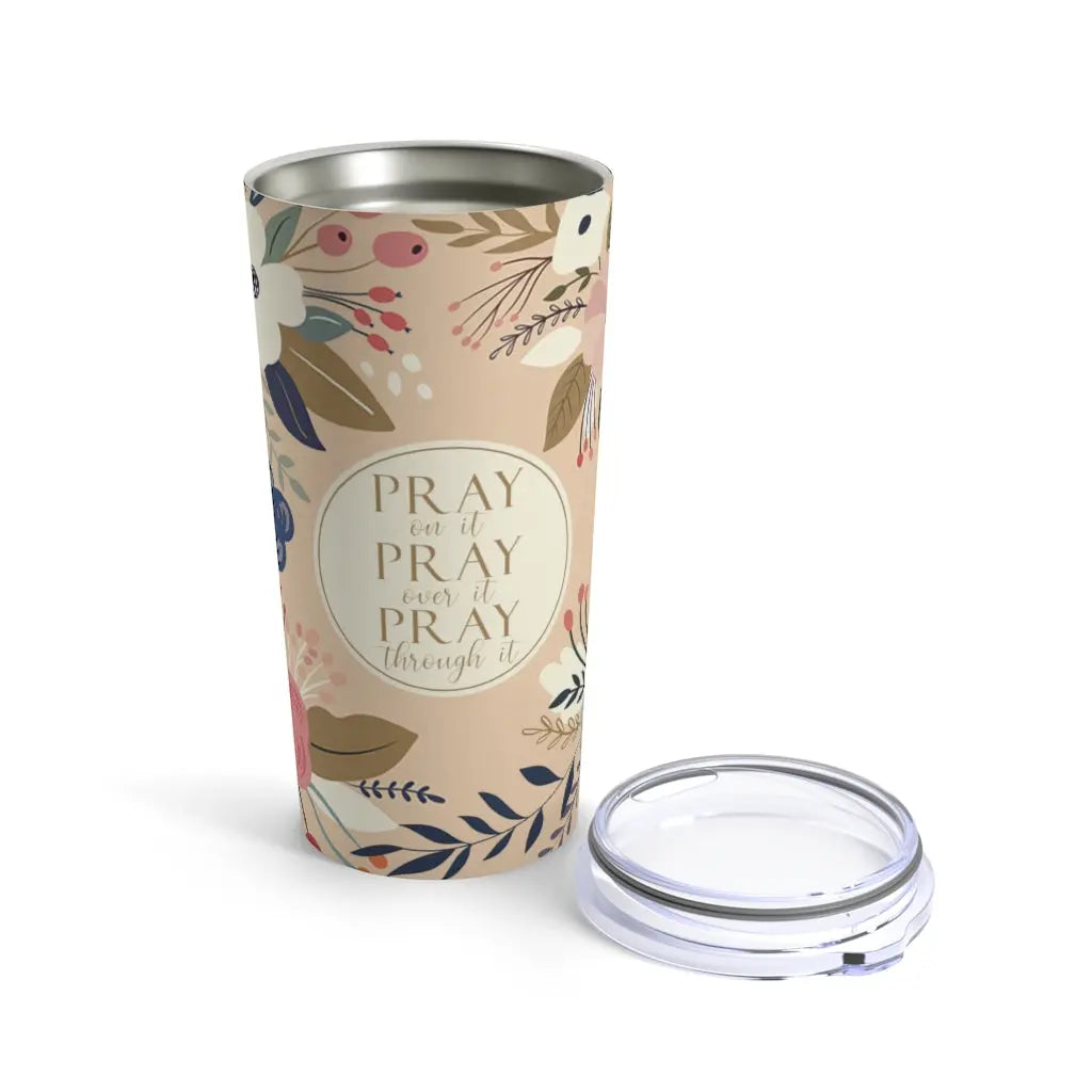 Pray Floral Scripture Tumbler 20oz Printify