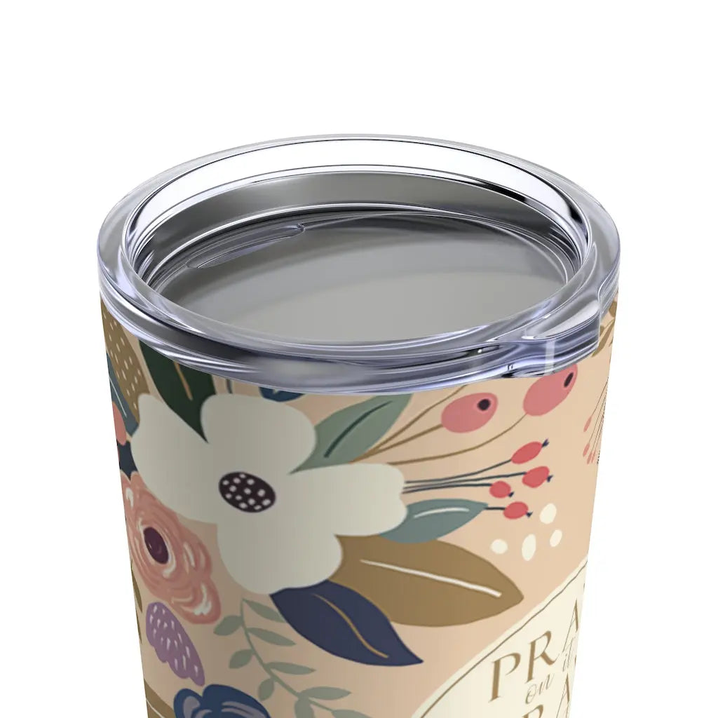 Pray Floral Scripture Tumbler 20oz Printify