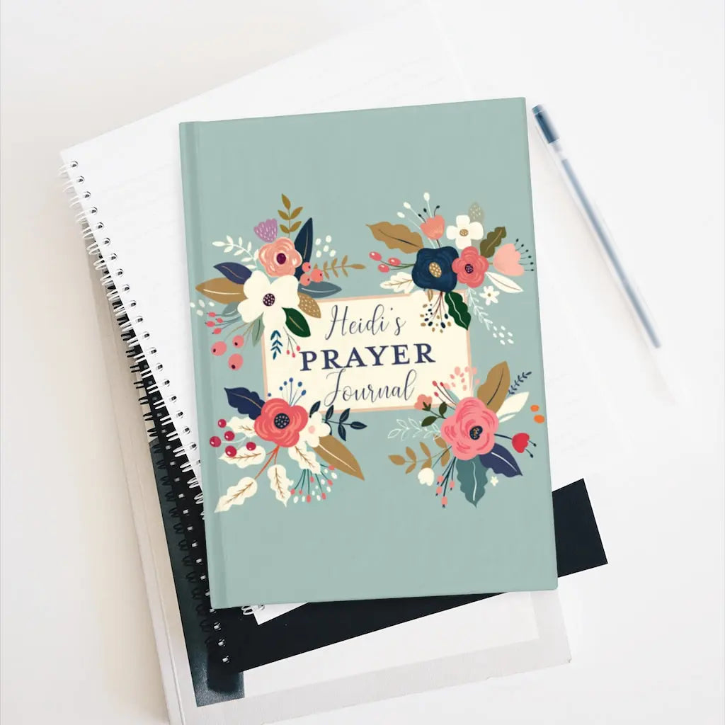 Prayer Journal Personalized Mint- Ruled Line Printify