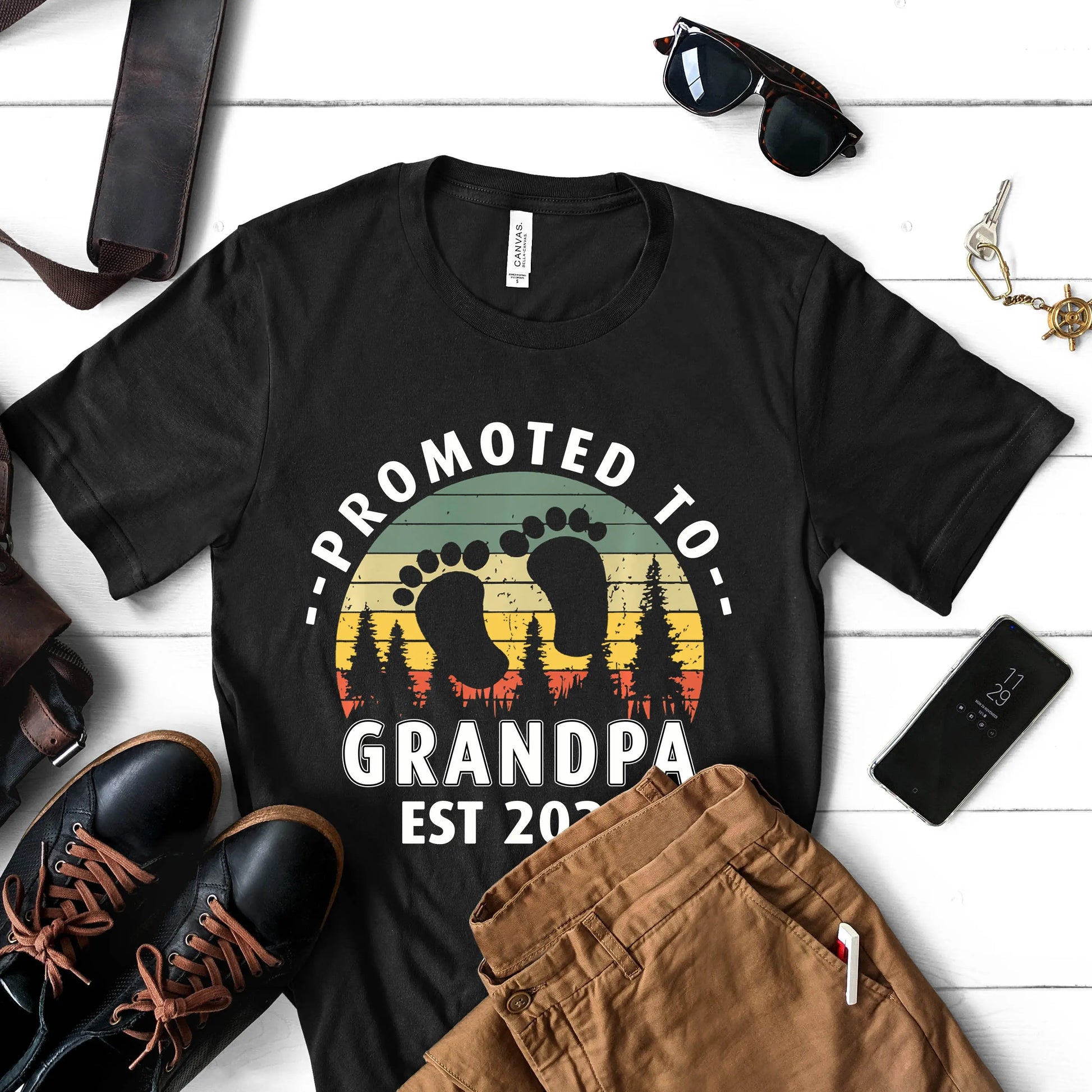 Promoted to Grandpa Men's T-shirt | Father's Day Gift | New Baby Gift Printify