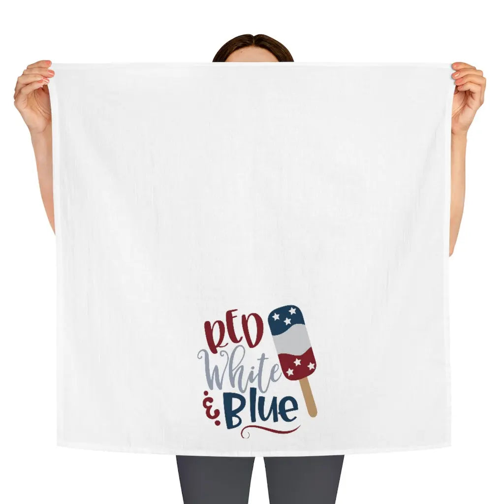 Red White and Blue Tea Towel, Patriotic Kitchen Towel, Fourth of July Dish Towel, Cute Kitchen Towel Printify