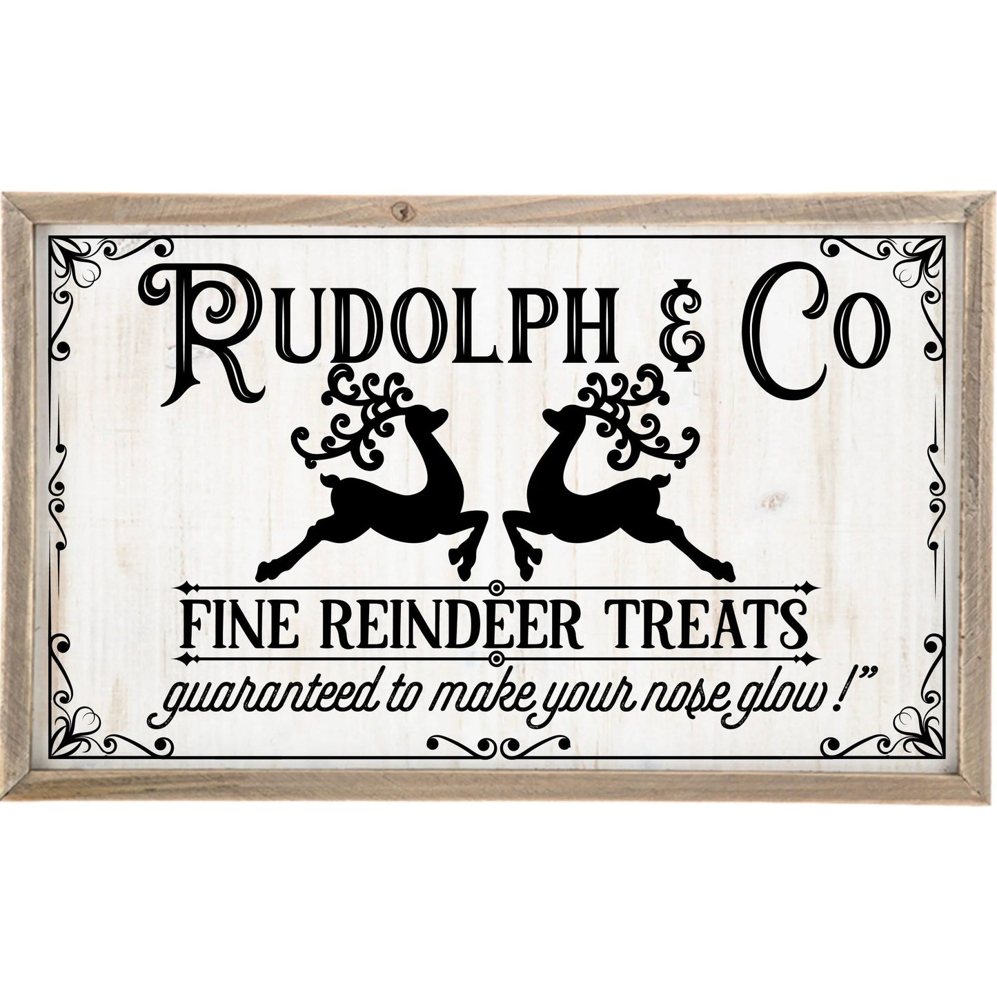 Rudolph and Co Rustic Wood Frame Sign, Custom Christmas Wall Art, Christmas Wood Sign amazingfaithdesigns