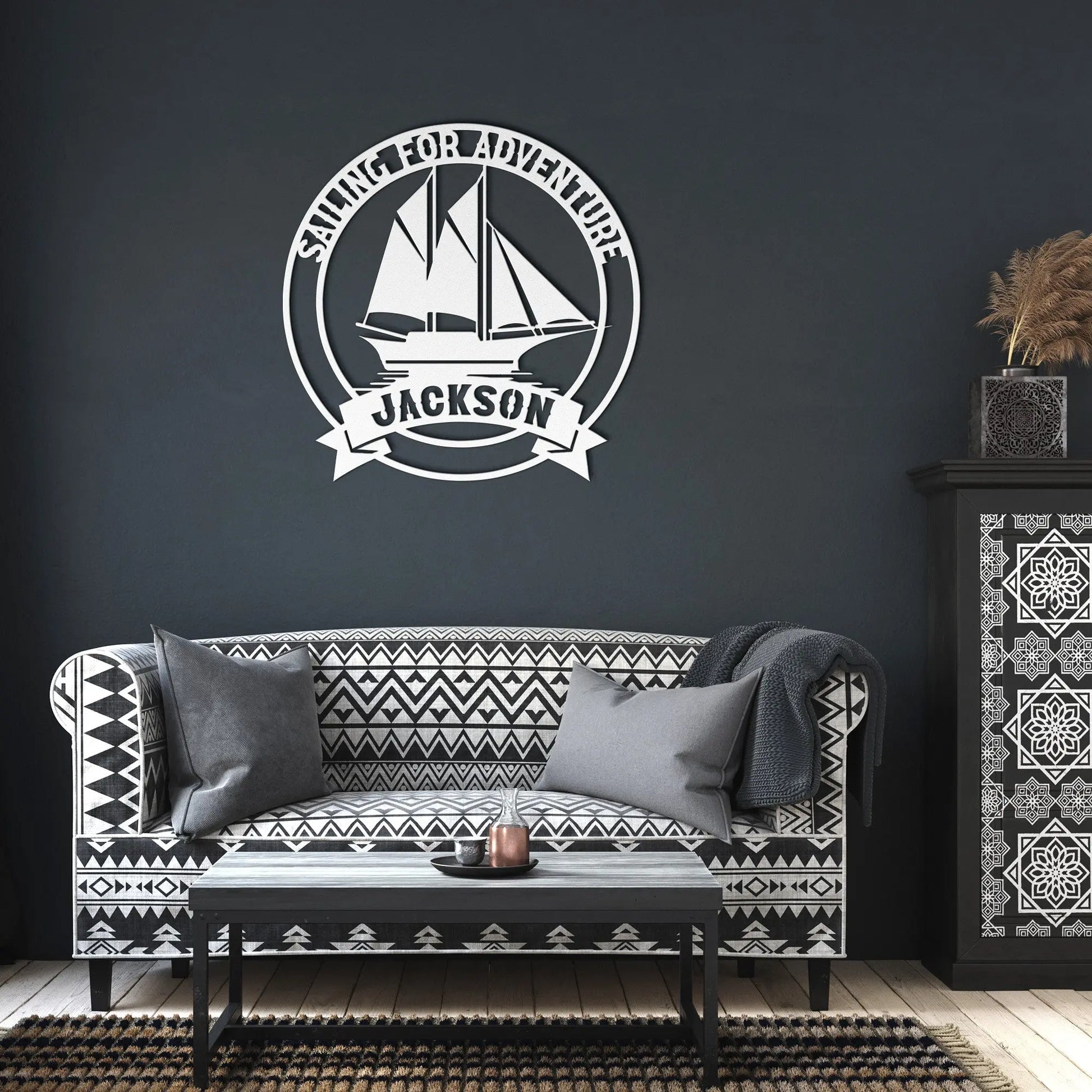 Sailboat Metal Sign | Nautical Wall Art teelaunch