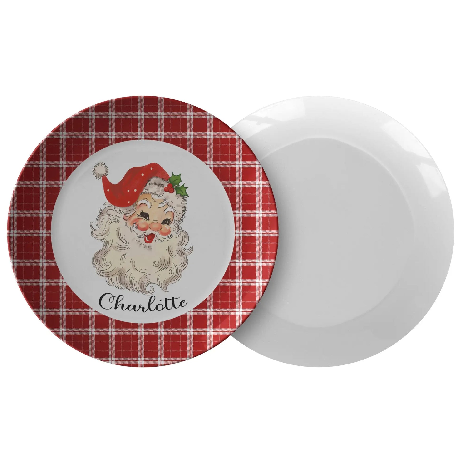 Santa Christmas Personalized Plate for Kids teelaunch