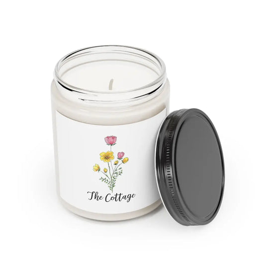 Scented Candle, 9oz - The Cottage | Wildflower Design | Personalized Printify