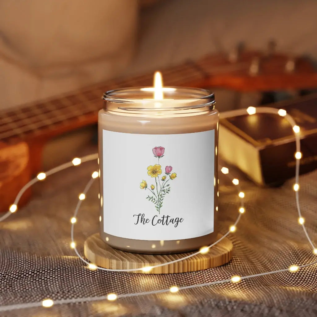 Scented Candle, 9oz - The Cottage | Wildflower Design | Personalized Printify