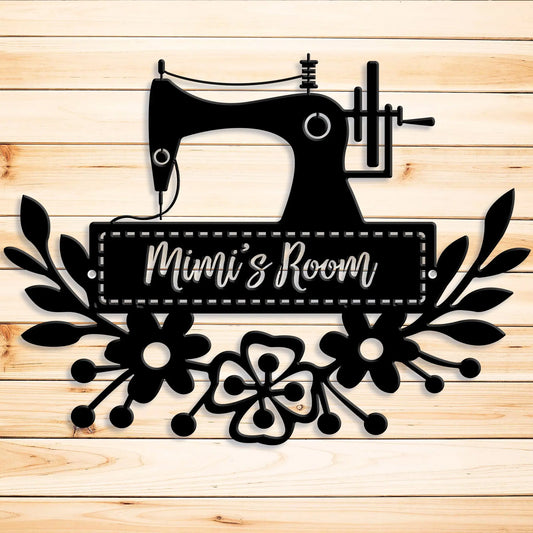 Sewing Room Metal Sign - Personalized, Mimi, Grandma, Nana, Name Sewing Wall Art teelaunch