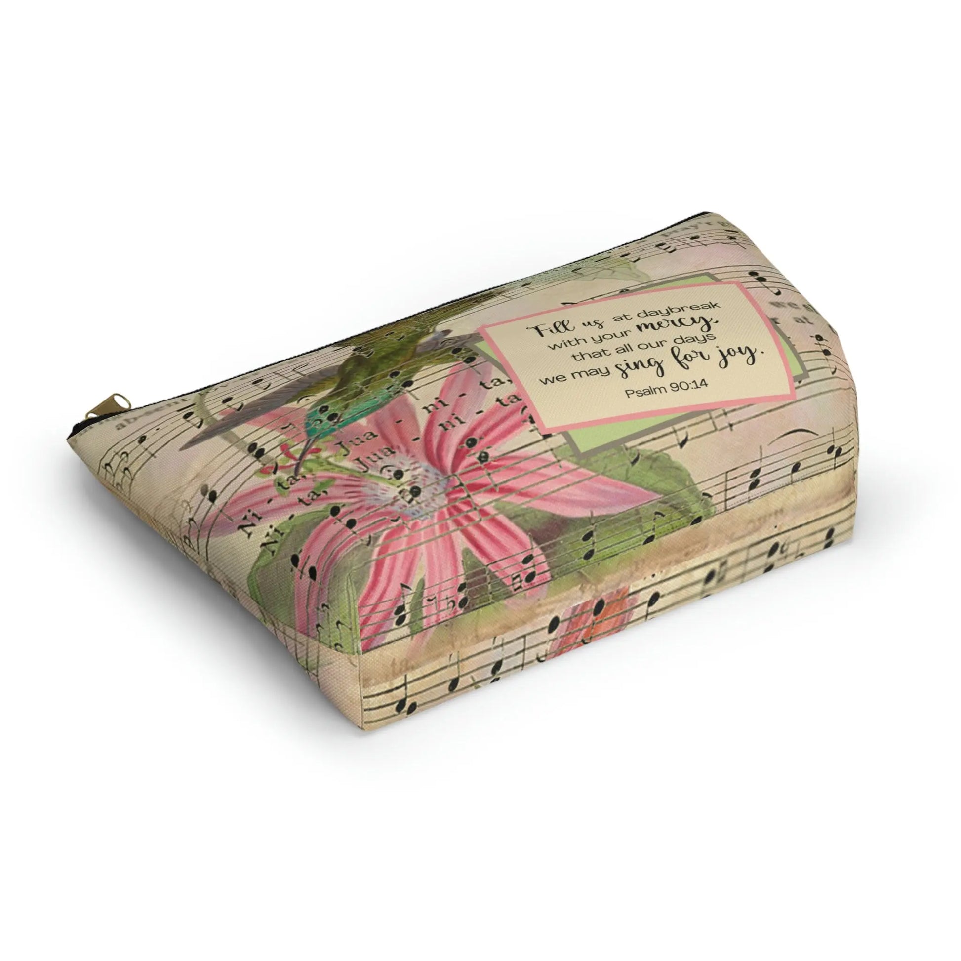 Sing For Joy Makeup Accessory Pouch w T-bottom - Vintage Hummingbird Printify